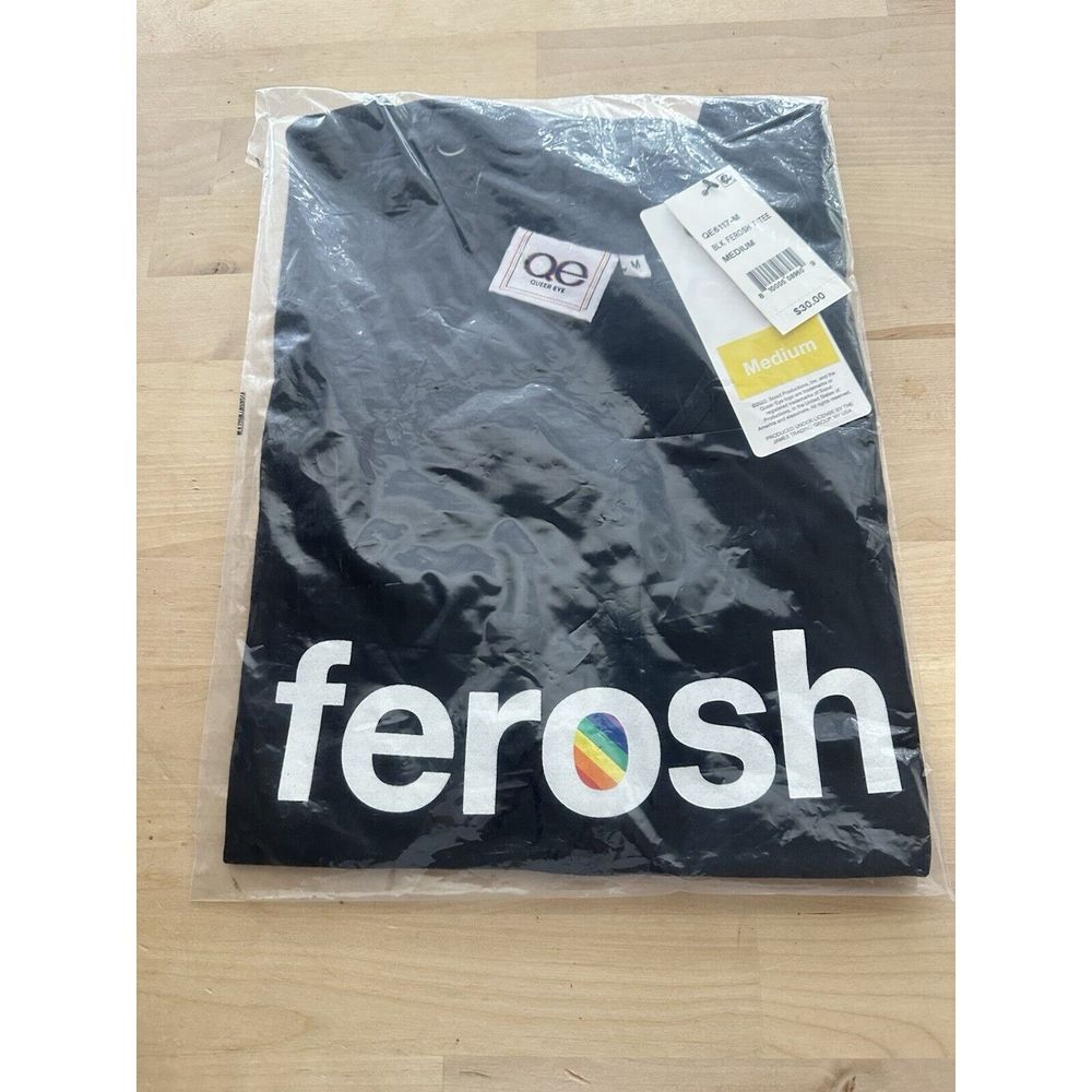 QUEER EYE Ferosh T-Shirt Black Adult‎ Size Medium Unisex Casual Tee NWT